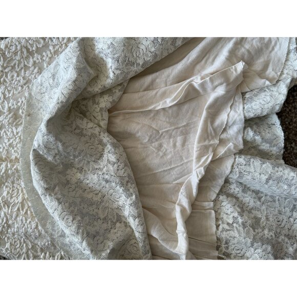 FREE‎ PEOPLE Cream Metallic Ombre Sleeveless Short Dress Women's Medium /m2 - Picture 7 of 10